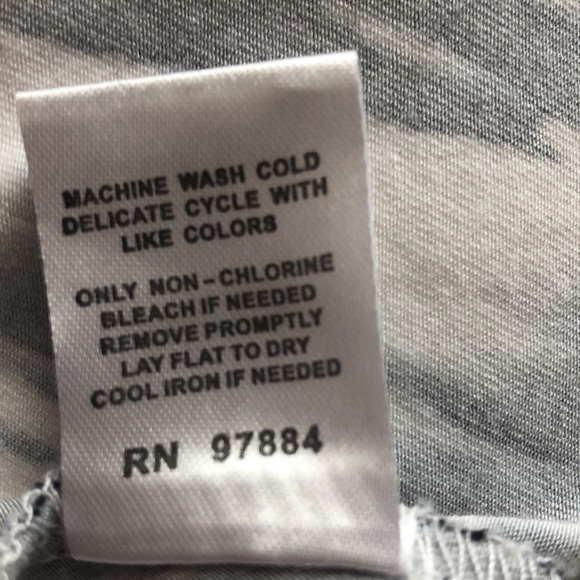 Tart black and white long sleeve jersey top with gathered knot in front size S - Picture 6 of 6